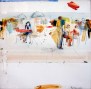 Original painting by Paul Kominsky. "In the summer cafe 2" Contemporary art in Satija Gallery